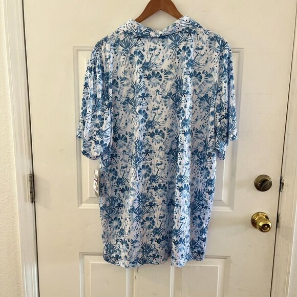 Pga Tour Men's Tie-Dyed Fireworks Print Performance Golf Polo Shirt Sz XXL - Picture 7 of 11